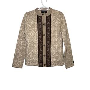 Icewear pure wool cardigan sweater womens medium nordic cozy outdoors aztec
